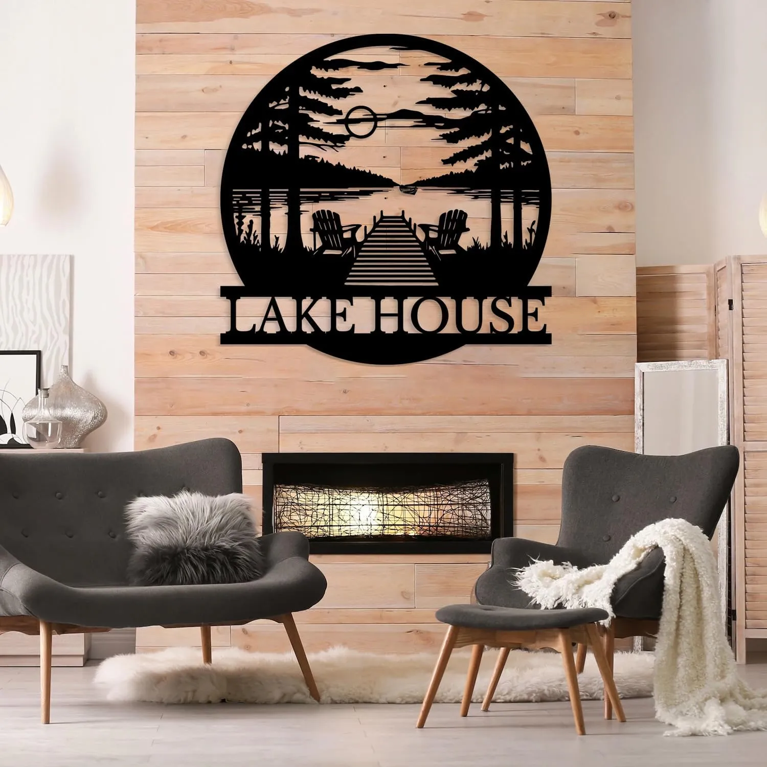 Personalized Lake House Metal Sign, Custom Lake House Name Sign, Camping Metal sign, Front Porch Decor, Forest Lake Sign, Lake House Decorr, Cabin Sign, Villa signage, Fire Pit Sign (Style-6)