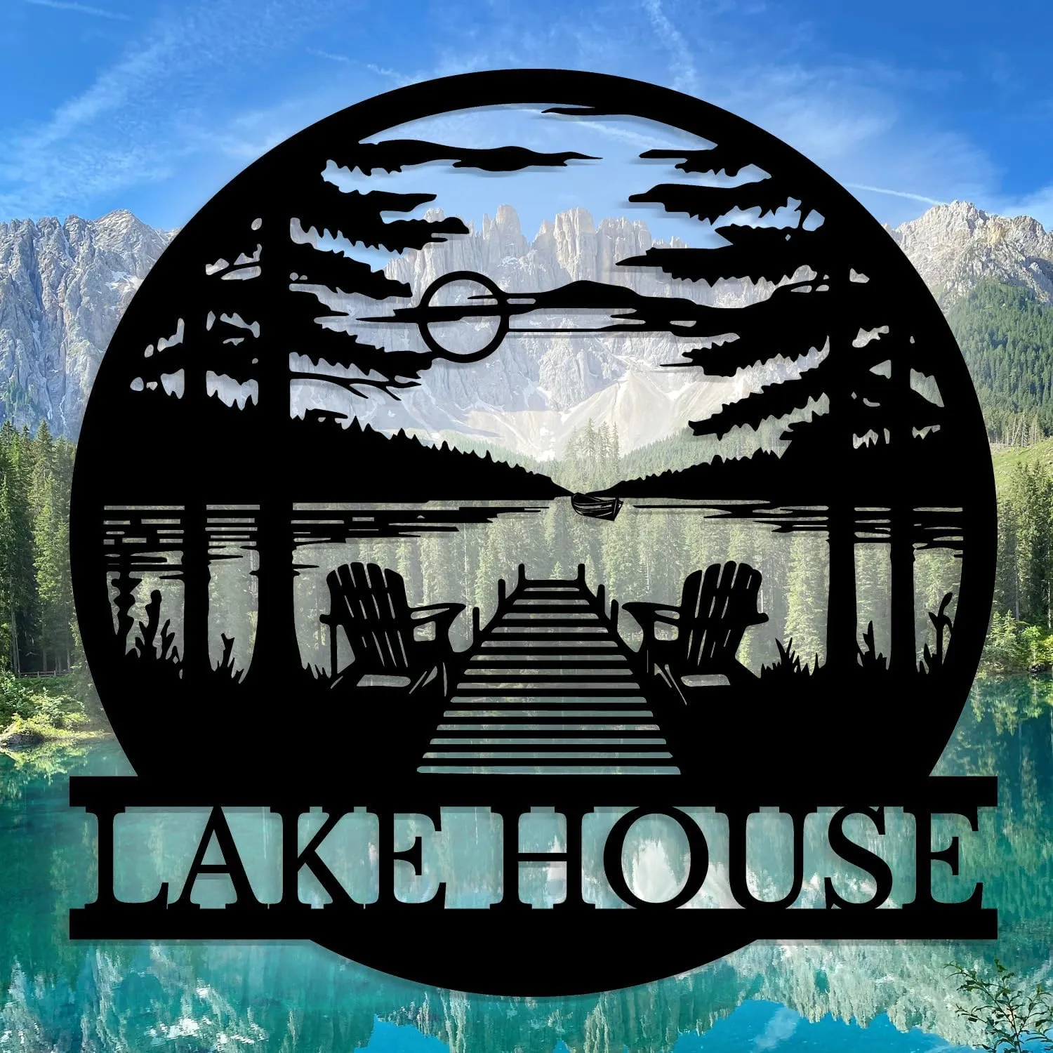 Personalized Lake House Metal Sign, Custom Lake House Name Sign, Camping Metal sign, Front Porch Decor, Forest Lake Sign, Lake House Decorr, Cabin Sign, Villa signage, Fire Pit Sign (Style-6)
