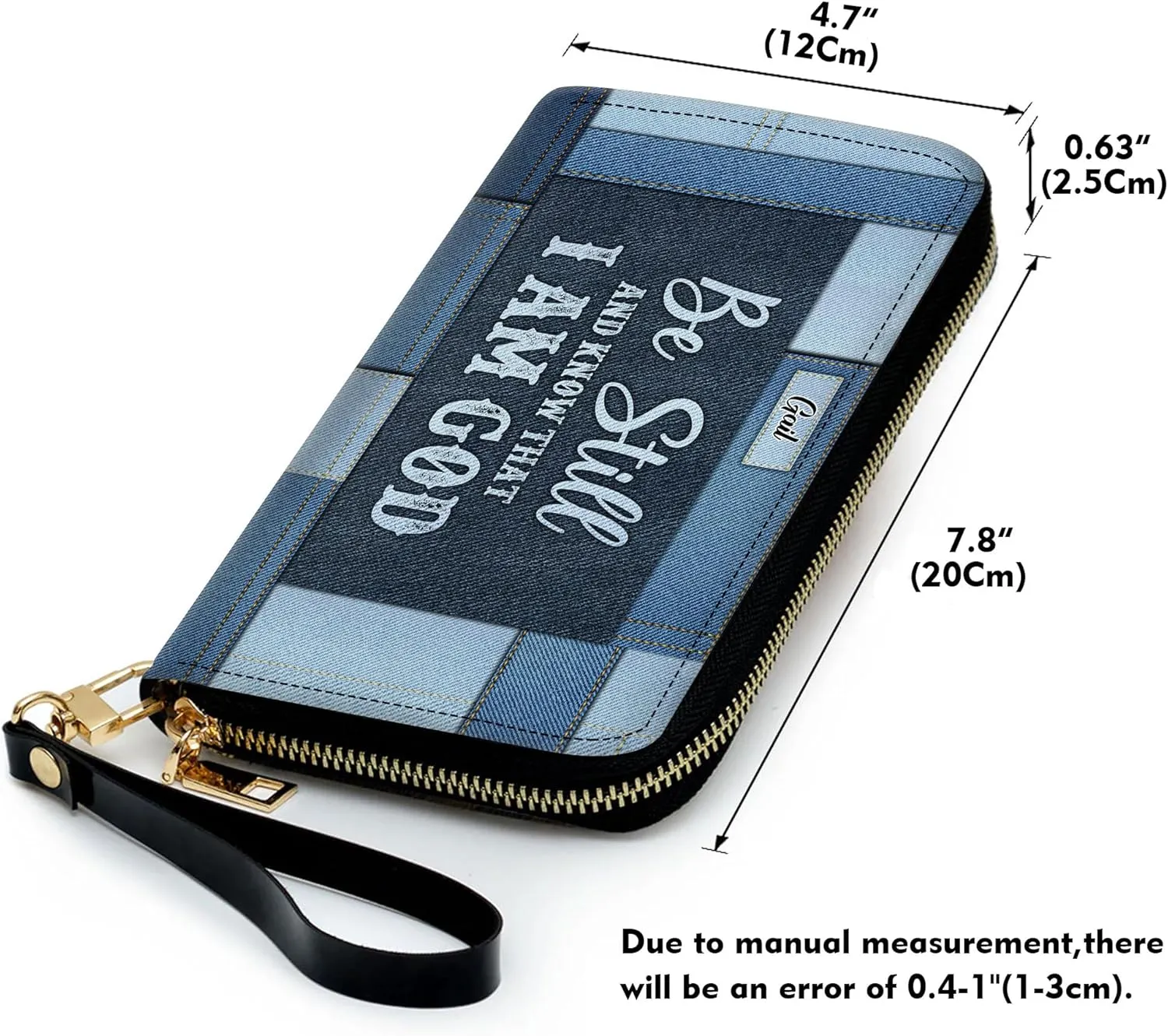 Personalized Leather Bible Clutch Wristlet Wallet for Women – Custom Name Christian Gifts, Ideal Religious Purse for Church, Mother’s Day Gift (Be Still I Am God)