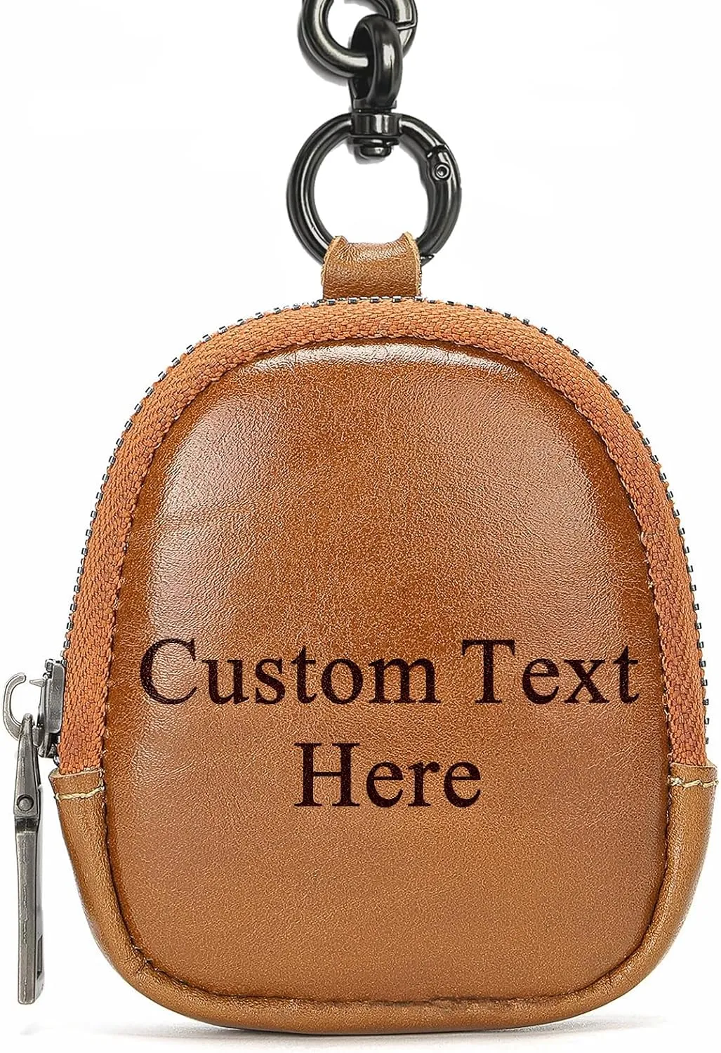 Personalized Leather Coin Pouch with Zipper,Engraved Coin Pouch Mini Coin Purse,Custom Wallet Small Coin Purse Earphone Case,Personalized Coin Purse