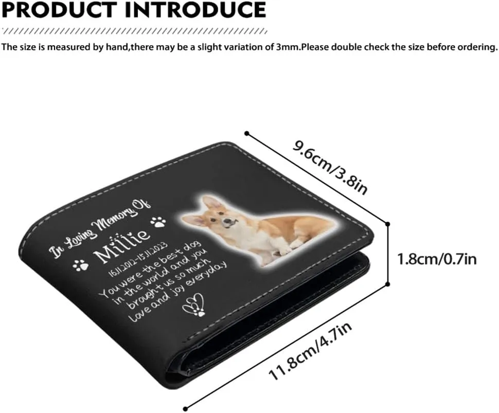 Personalized Leather Pet Face Wallet For Men You Were The Best Dog In The World And You Brought Us So Much Love And Joy Everyday Bifold Leather Wallet for Pet's Dad with Name Memorial Gift for Owner