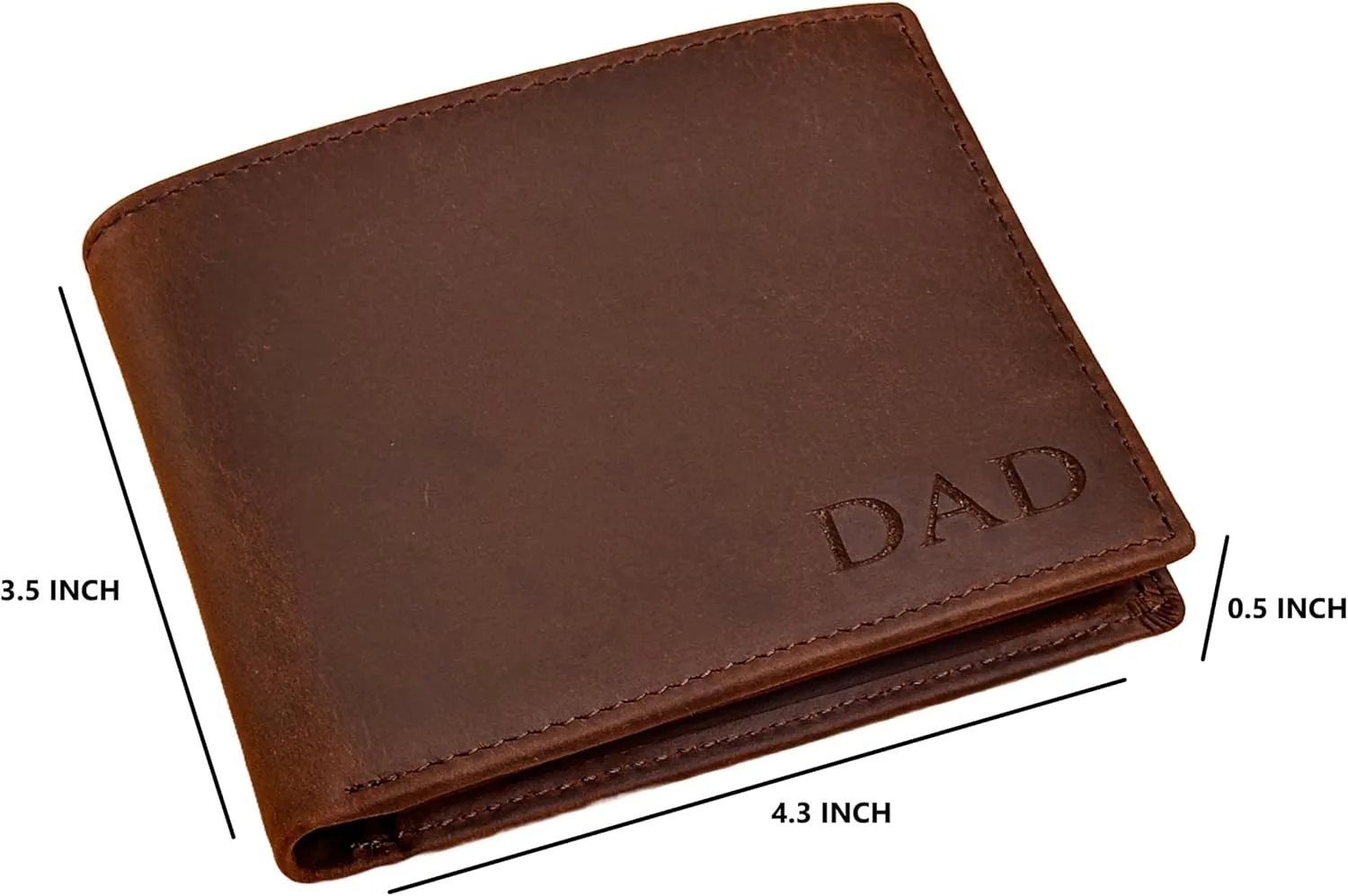 Personalized Leather Wallet for Men, Custom Wallet with Monogram / Initial / Name, Customized Engraved Wallet for Him, Dad, Husband, Son, Grandpa, Boyfriend, Wedding, Anniversary, Birthday, Graduation