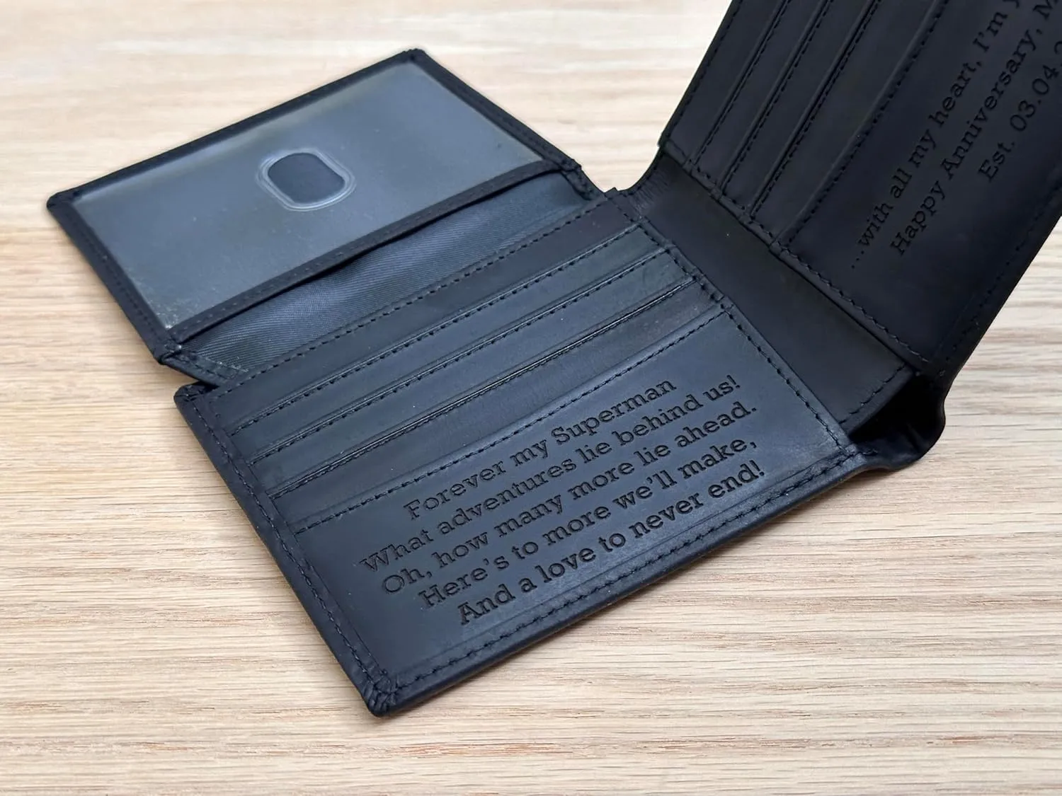 Personalized Leather Wallet for Men, Custom Wallet with Monogram / Initial / Name, Customized Engraved Wallet for Him, Dad, Husband, Son, Grandpa, Boyfriend, Wedding, Anniversary, Birthday, Graduation