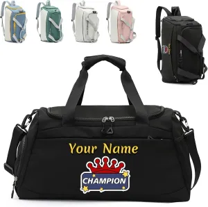 Personalized Name Sport Duffel, Multifunctional Gym Bag, Customizable Weekend Travel Bag