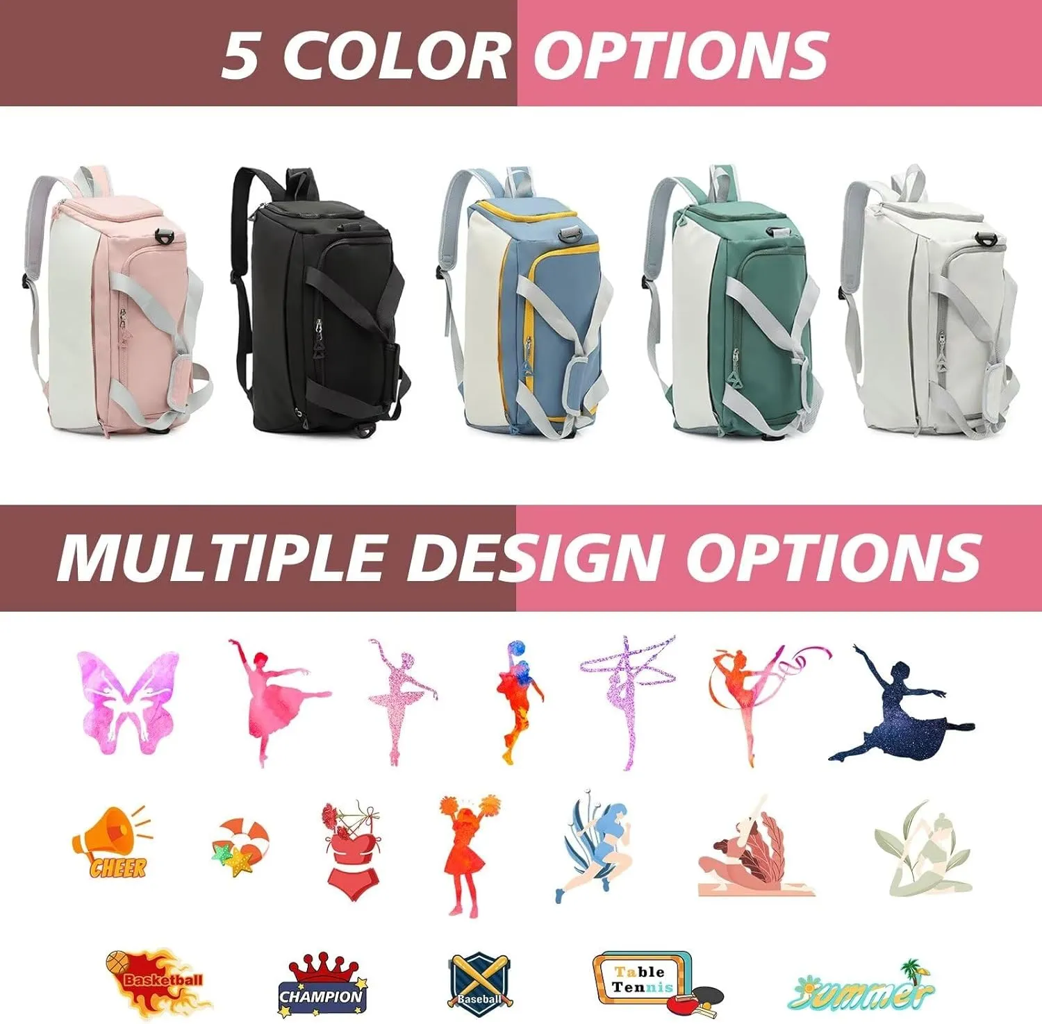 Personalized Name Sport Duffel, Multifunctional Gym Bag, Customizable Weekend Travel Bag