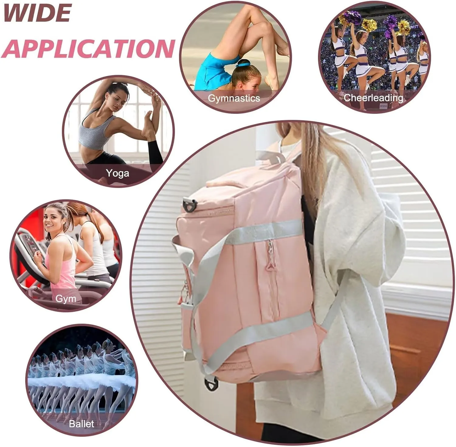 Personalized Name Sport Duffel, Multifunctional Gym Bag, Customizable Weekend Travel Bag