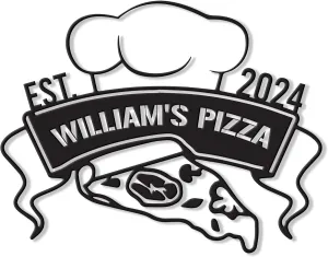 Personalized Pizza Metal Sign, Pizza Hanging Sign Outdoor Porch Welcome, Custom Name Wall Fence Yard Patio, Home Office Decor, Gift Birthday, Restaurant Gift