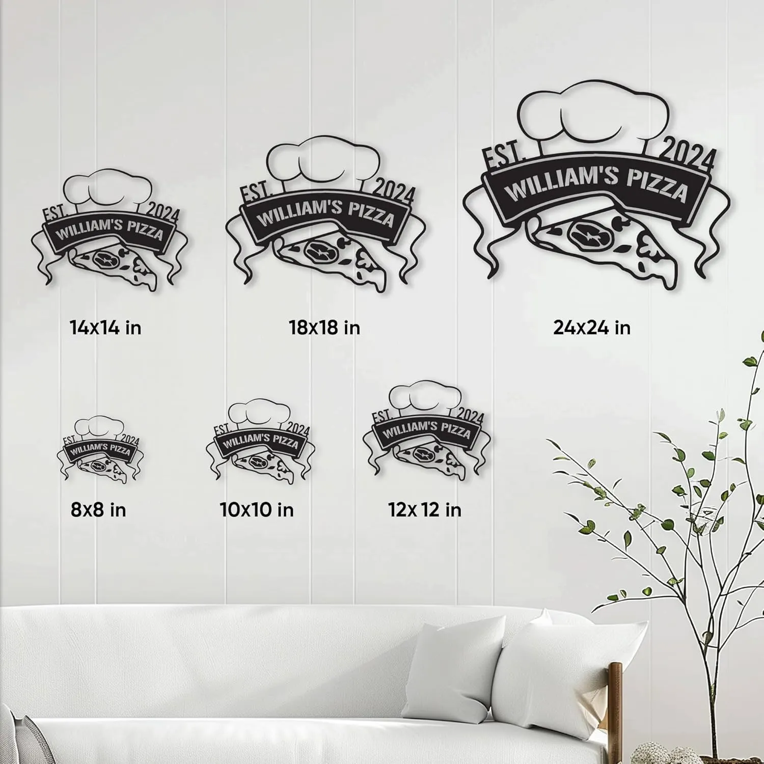 Personalized Pizza Metal Sign, Pizza Hanging Sign Outdoor Porch Welcome, Custom Name Wall Fence Yard Patio, Home Office Decor, Gift Birthday, Restaurant Gift