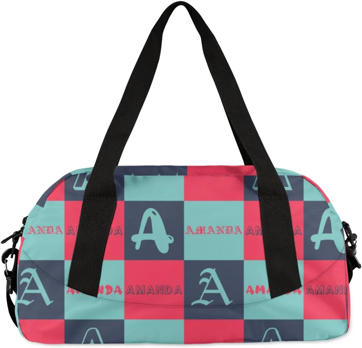 Personalized Sport Dance Bag Custom Boys Gym Bag Girls Ballet Dance Bag Customize Travel Duffle Bag with Name Overnight Weekender Bags (Blue Cyan Red)