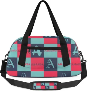 Personalized Sport Dance Bag Custom Boys Gym Bag Girls Ballet Dance Bag Customize Travel Duffle Bag with Name Overnight Weekender Bags (Blue Cyan Red)