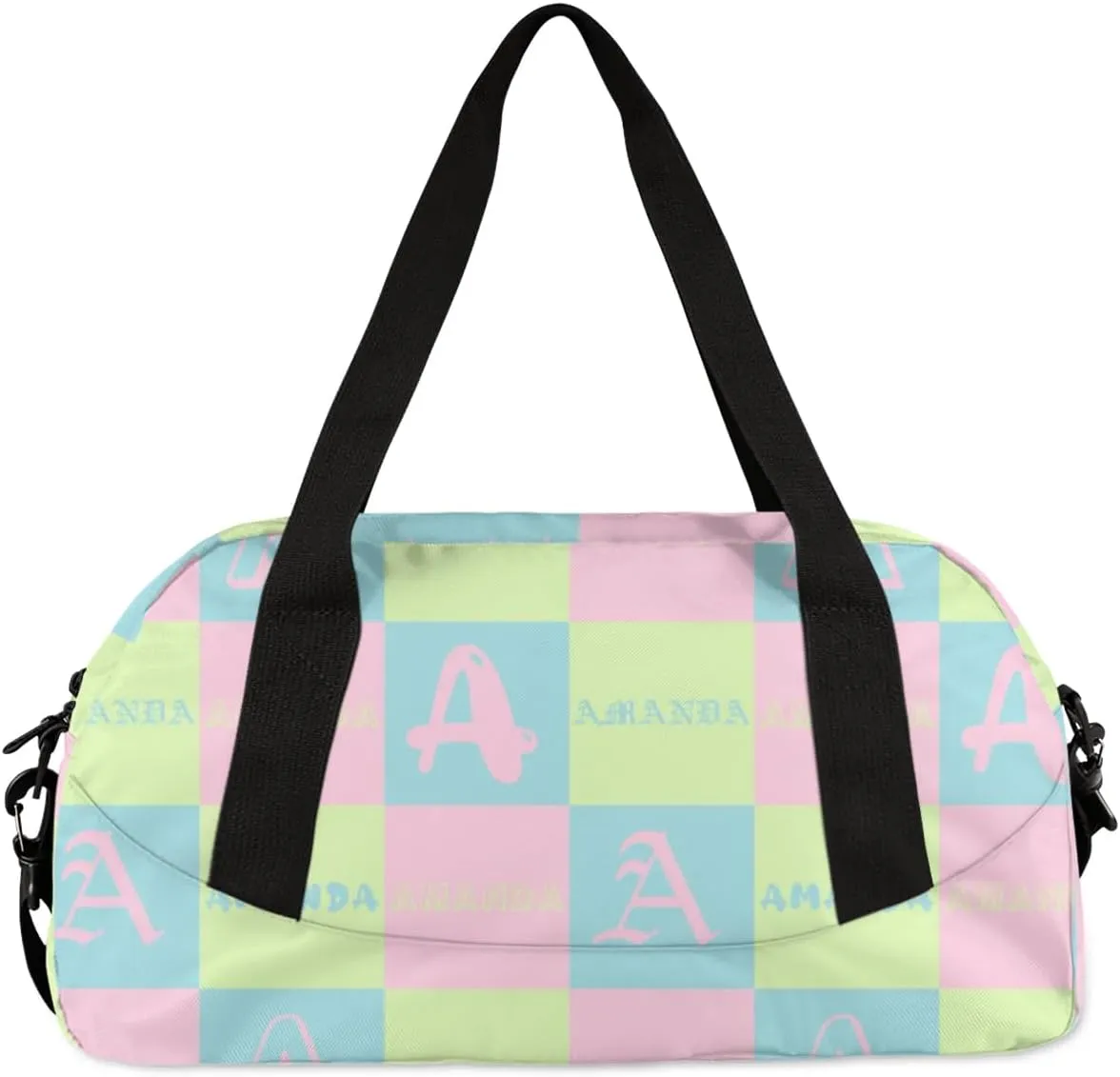 Personalized Sport Dance Bag Custom Boys Gym Bag Girls Ballet Dance Bag Customize Travel Duffle Bag with Name Overnight Weekender Bags (Blue Green Pink)