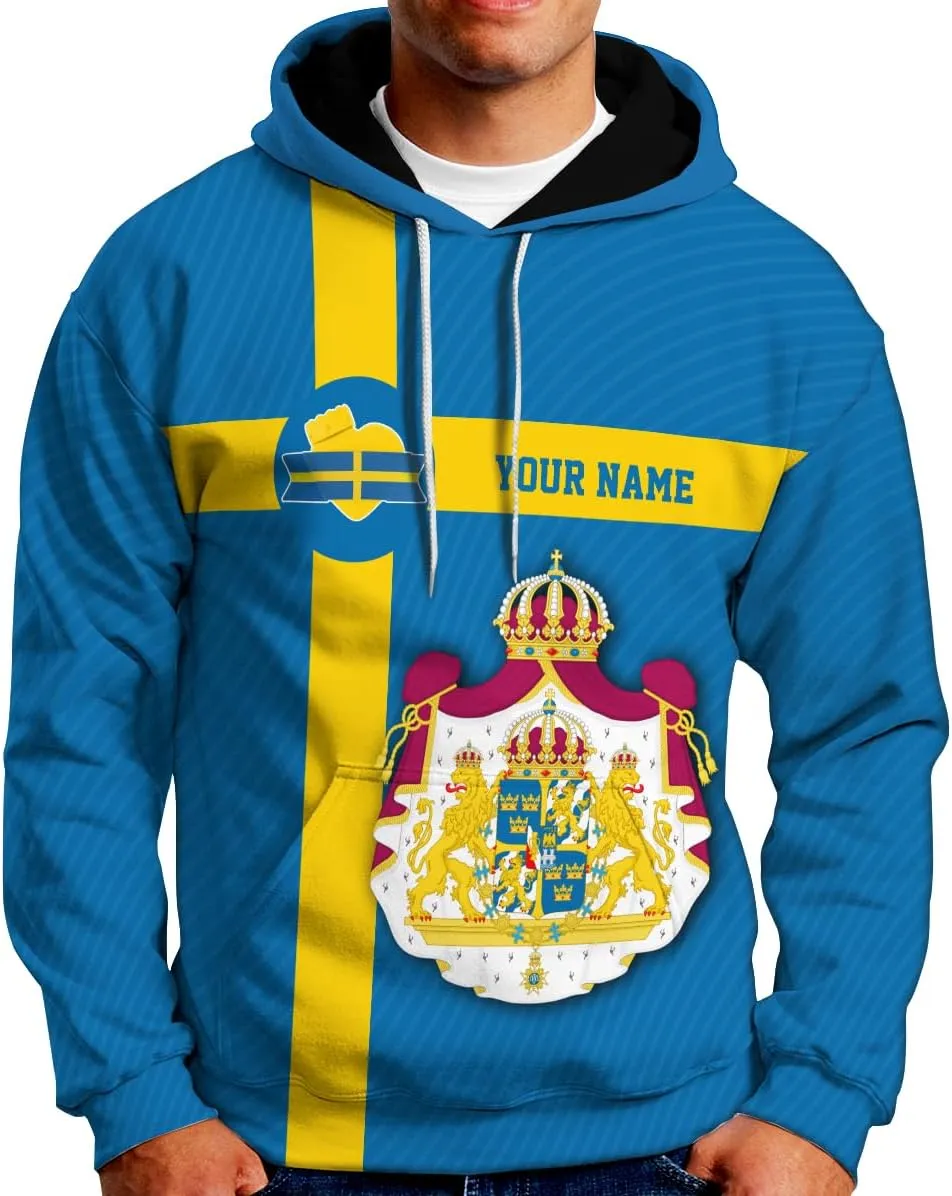 Personalized Sweden Flag Unisex Shirt Custom Vintage Sverige Sweden Casimas Shirts Men's Shirt T-Shirt Swedish National Pride