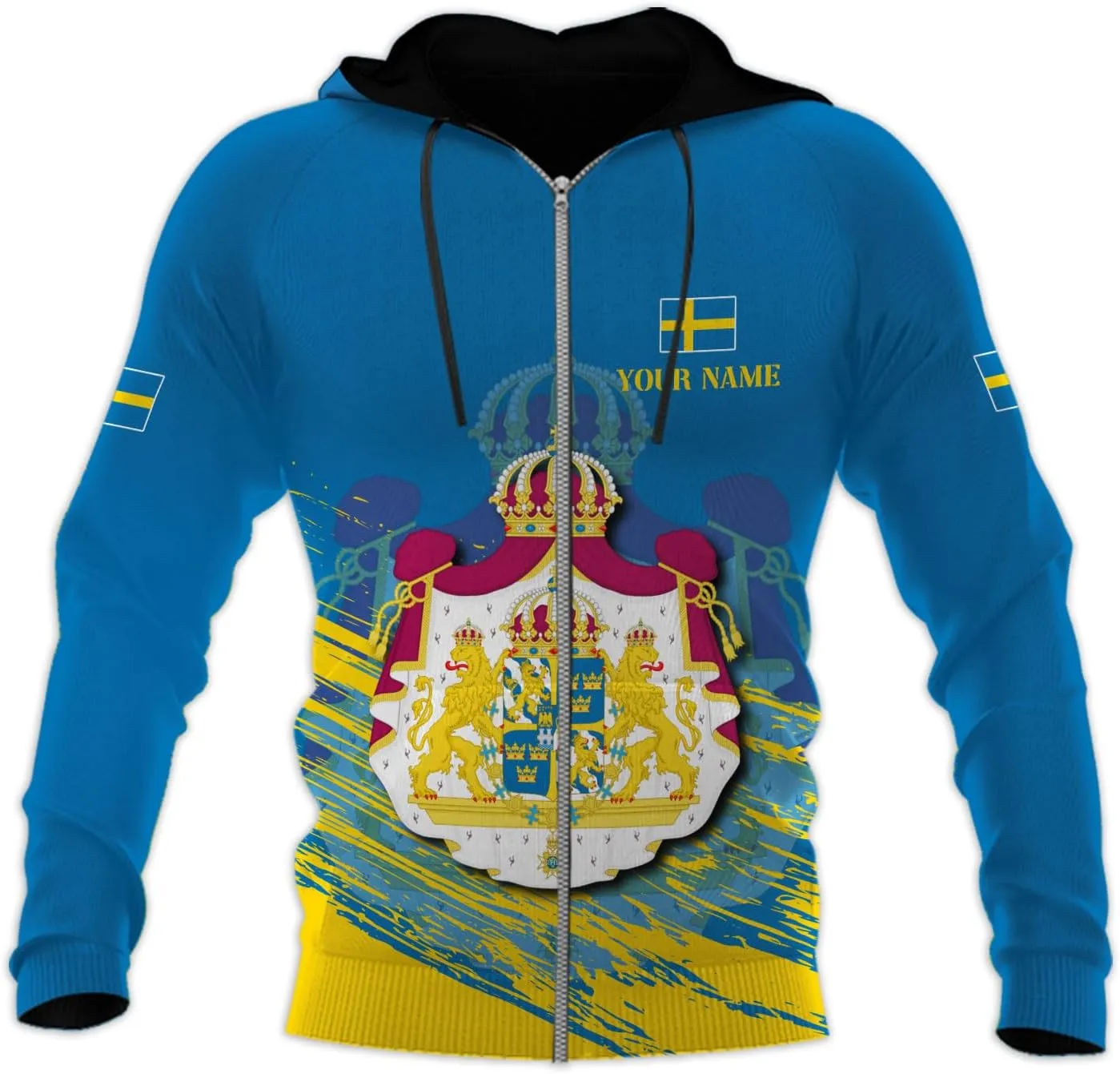 Personalized Sweden Flag Unisex Shirt Custom Vintage Sverige Sweden Casimas Shirts Men's Shirt T-Shirt Swedish National Pride