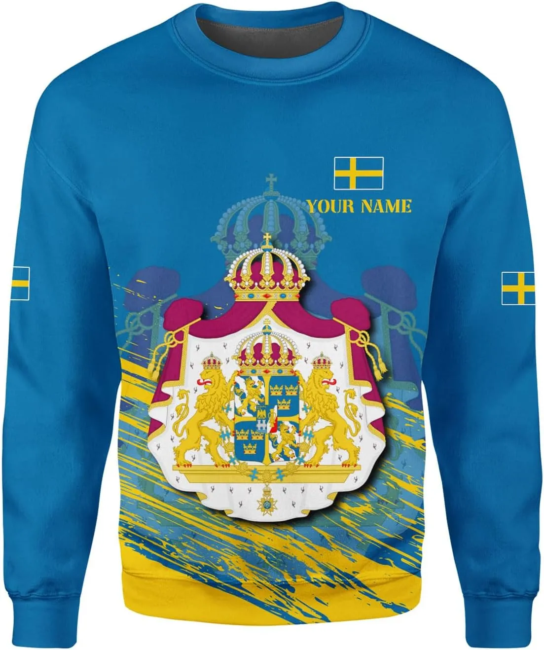 Personalized Sweden Flag Unisex Shirt Custom Vintage Sverige Sweden Casimas Shirts Men's Shirt T-Shirt Swedish National Pride