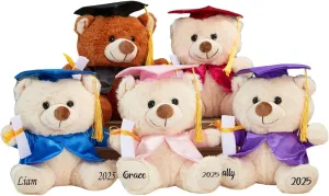 Personalized Teddy Bear 2025 Graduation Gifts, Graduation Bears Class of 2025 Gifts for Her, for Him, Custom Name/Date/School Cute Plush Stuffed Animal Decorations Gift for College, High School