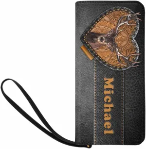 Personalized Women's Gift Puse Clutch Bag, Custom Elk Deer Lovers Women's Clutch Purse