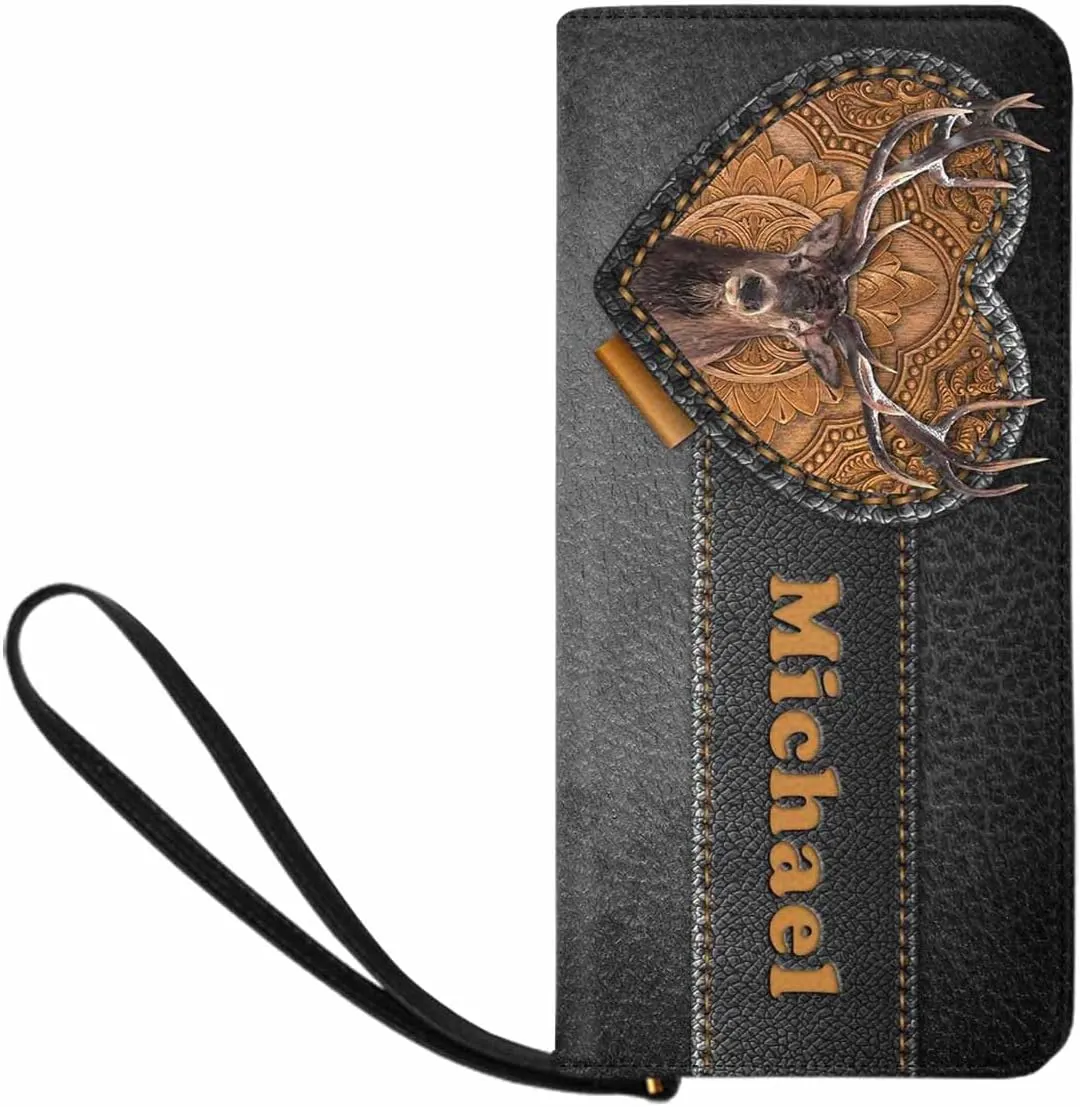 Personalized Women's Gift Puse Clutch Bag, Custom Elk Deer Lovers Women's Clutch Purse