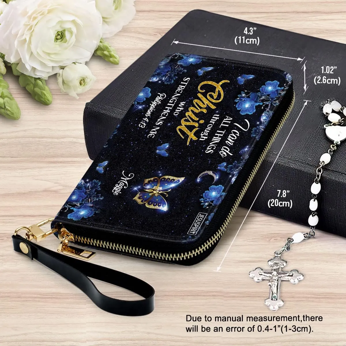 Personalized Wristlet Leather Clutch Purse For Women - Christian Gifts For Women, Christmas Gifts For Women