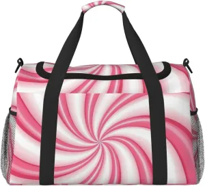 Pink Candy Rotation Travel Duffel Bag Tote Bag Sports Gym Bag For Women And Men
