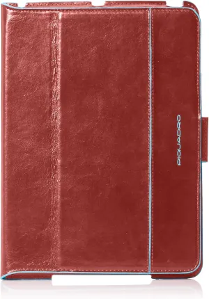 Piquadro Ipadair Stand Up Leather Case with Automatic Sleep/Wake Function, Red, One Size