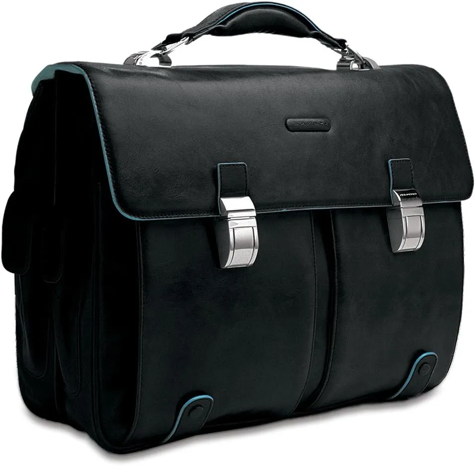 Piquadro Leather Case with 2 Front External Pockets, Black, One Size