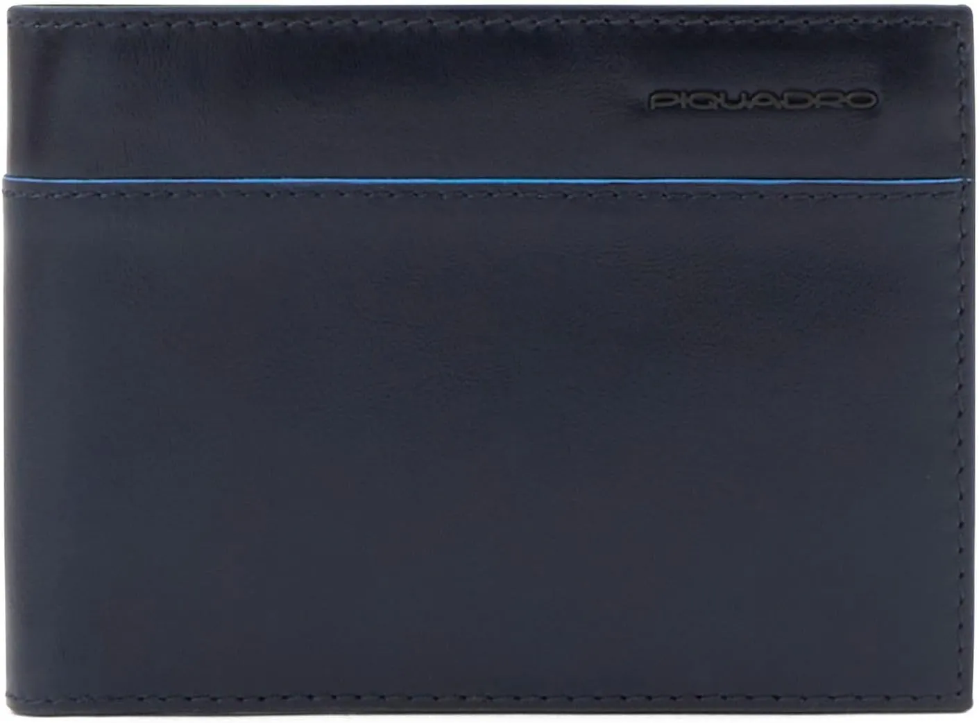 PIQUADRO Revamp B2 Leather Wallet with Card Holder, blue, Taglia Unica, Classic