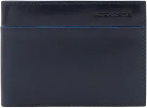 PIQUADRO Revamp B2 Leather Wallet with Card Holder, blue, Taglia Unica, Classic