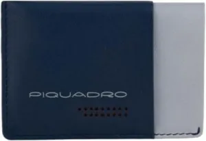 PIQUADRO Simple leather credit card holder, blue