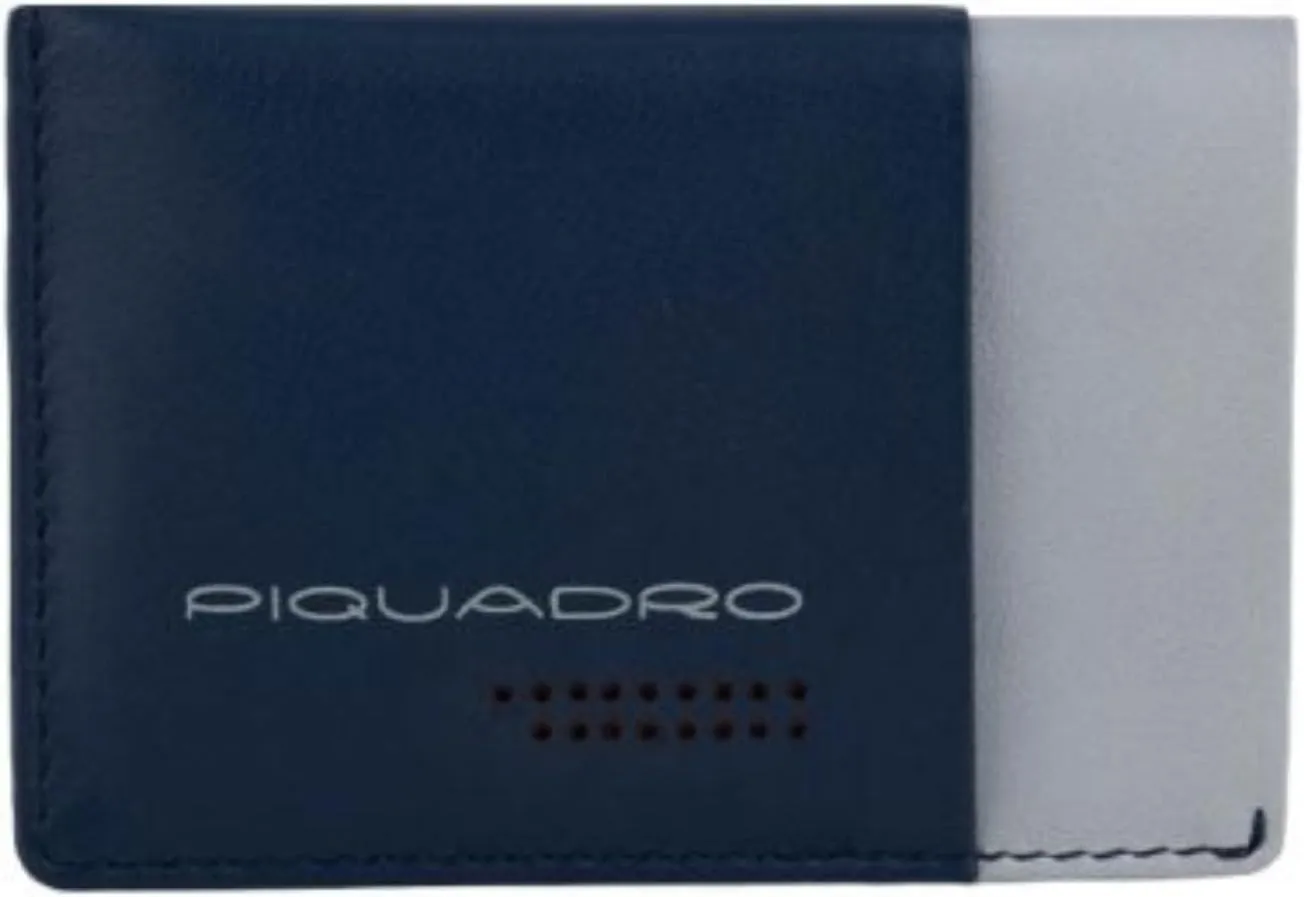 PIQUADRO Simple leather credit card holder, blue