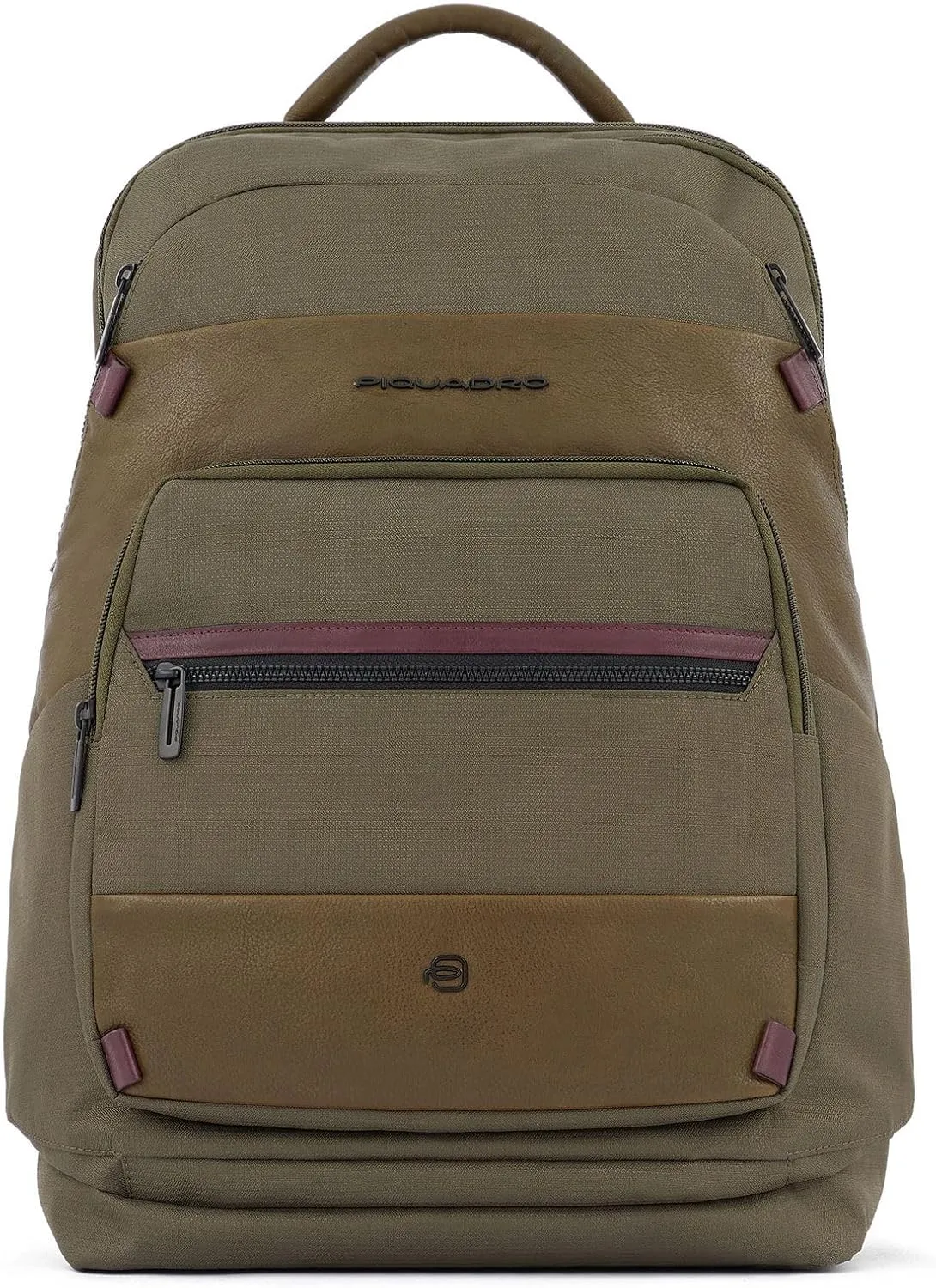 Piquadro Zaino Ca5844w115 Business - Porta Pc Uomo Nylon E Pelle Verde