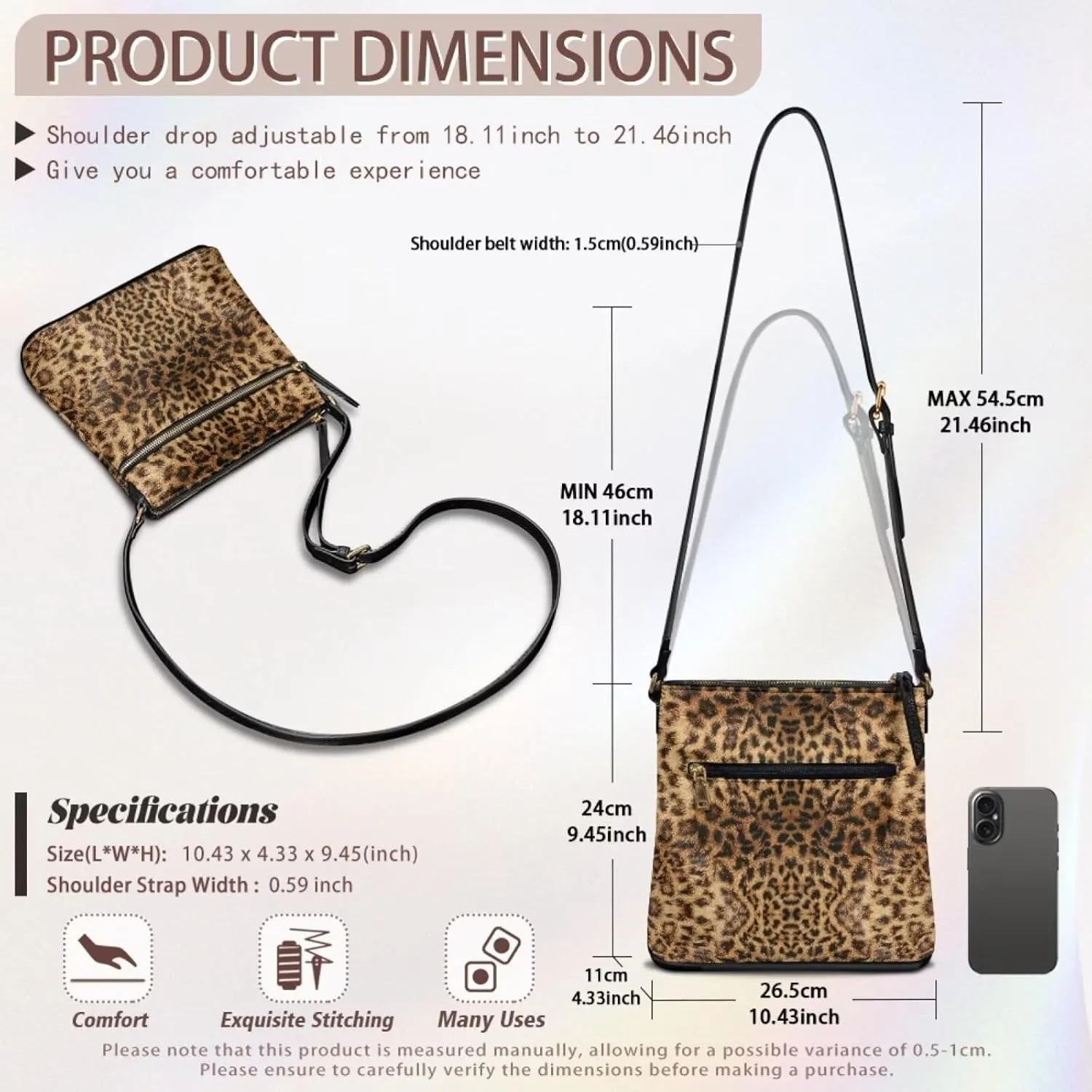 POLERO Womens Crossbody Shoulder Handbag Leather Tote Bags Large Messenger Bag Travel Bags