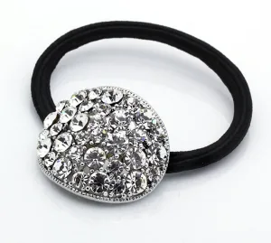 Ponytail Holders for Women Faux Rhinestone Oval Round Hair Ponytail Holders Decorative (Choice of Color)