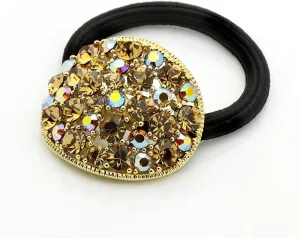 Ponytail Holders for Women Faux Rhinestone Oval Round Hair Ponytail Holders Decorative (Choice of Color)