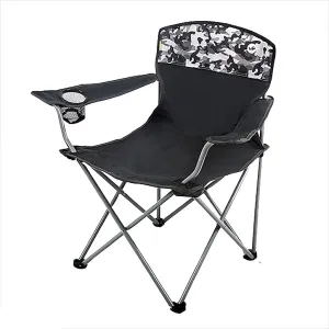 Portable Camping Outdoor Fishing Chair Beach Art Folding Chair with Large Cup Holders Side Organizer Back Pocket Compact