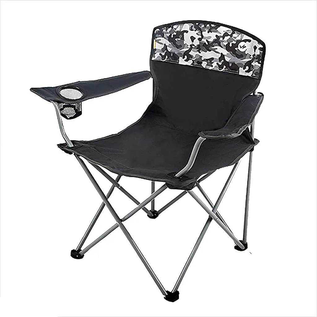 Portable Camping Outdoor Fishing Chair Beach Art Folding Chair with Large Cup Holders Side Organizer Back Pocket Compact