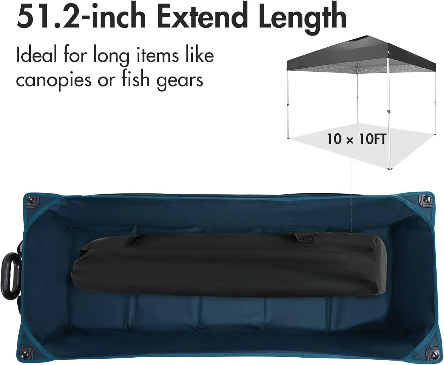PORTAL 51.2" Long Wagons Carts Foldable with Brakes, Large Collapsible Wagon with Cargo Net, Side Pocket, Cup Holders, 350 LBs Heavy Duty Utility Grocery Wagons for Sports, Camping
