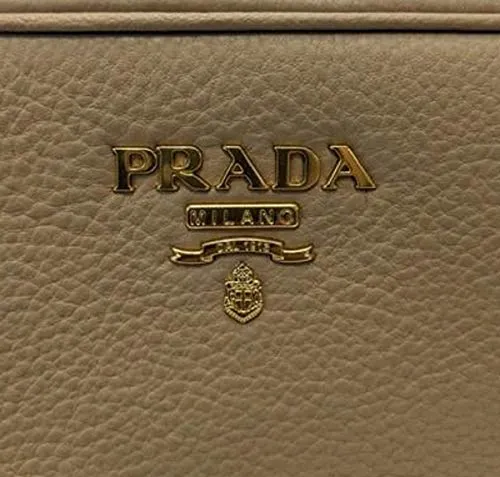 Prada Beige Vitello Phenix Leather Double Zip Crossbody Bag