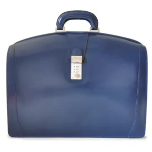 Pratesi Brunelleschi Briefcase in genuine leather - Brunelleschi Blue - SZN