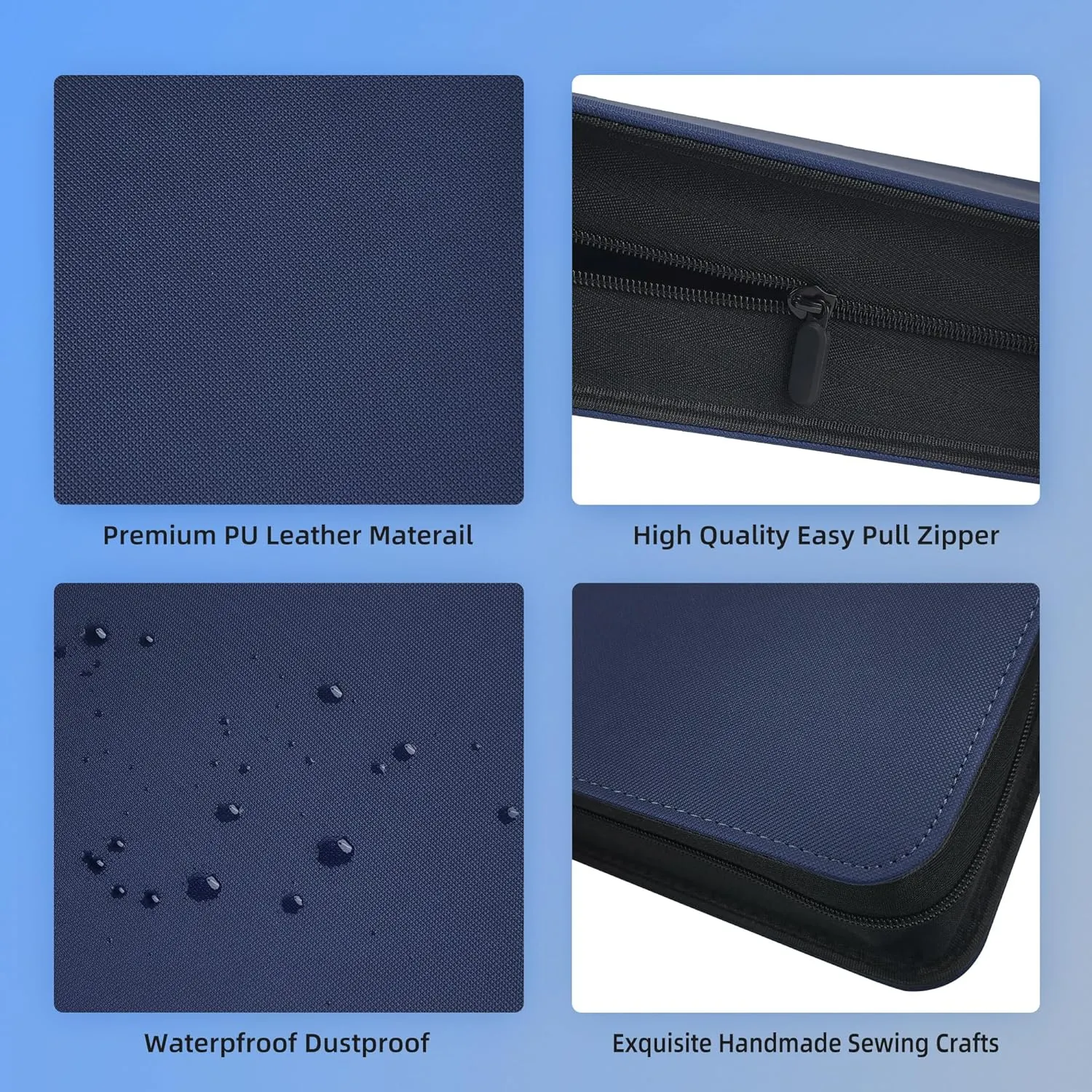 Premium 40 Graded Card Binder 4 Pockets Slap Binders Album Compatible with PSA, BGS, and SGC (Black)(Blue)