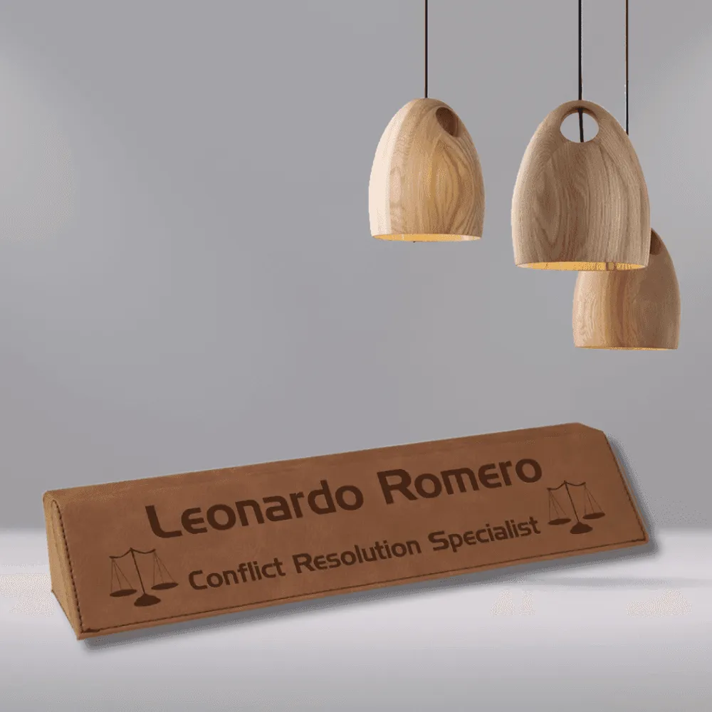 Premium Desk Wedges in Genuine Wood and Leatherette