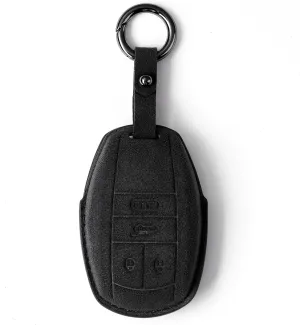 Premium Suede Leather Key Fob Case Cover Fit for Bentley Bentayga Flying Spur GT 2018-2021 With Keychain