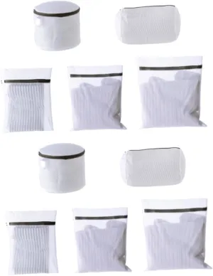 PRETYZOOM 5Pcs Mesh Laundry Bags Foldable Delicate Washing Net Clothes Washer Mesh for Travel Packing and Laundry Organization