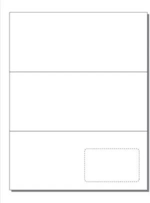 Print-Ready Tri-Fold Mailer with Removable Single Club Card (3-3/8" x 2-1/8"), 1-UP on 8-1/2" x 11" White 67lb Vellum - 250 Mailer Sheets