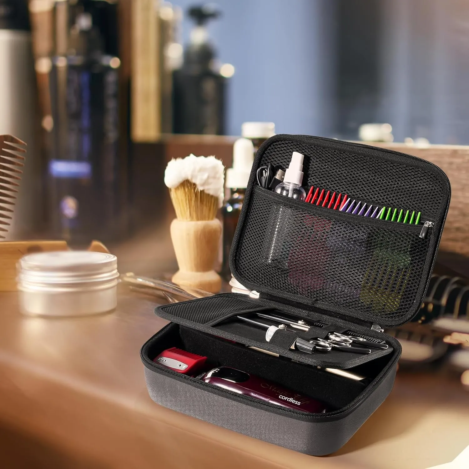 ProCase Hard Travel Case for Hair Clippers, Hair Cutting Barber Supplies Holder, Trimmer Organizer Storage Bag for Hatteker/Oneisal/Wahl 5Star/Andis Men Razor Guard Grooming Kits
