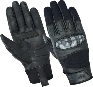PROTEC EliteDefender Tactical Gloves - Genuine Leather, Carbon Hard Shell Knuckle Protection, Durable and Flexible for Military, Law Enforcement, and Outdoor Use