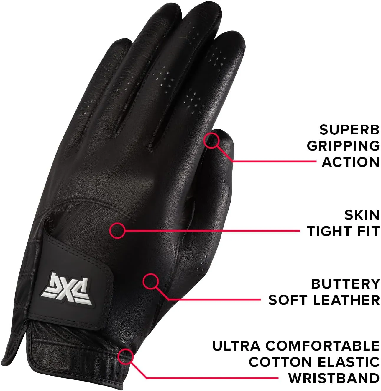 PXG Men's Players Tour Golf Glove - 100% Cabretta Leather with Cotton-Based Elastic Wristband