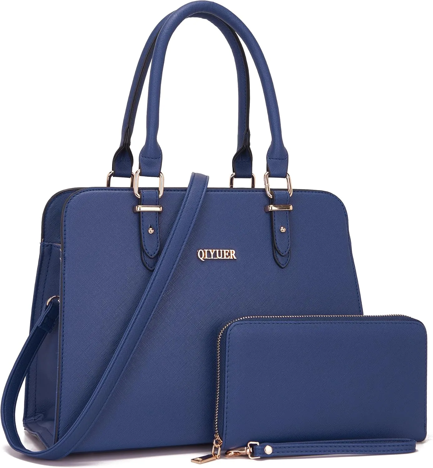 Qiyuer Satchel Purses For Women Top Handle Bag Purse And Wallet Set Work Tote Bags 2pcs