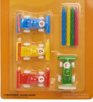 Race Car Racing Cake - Food Decoration Topper Candles