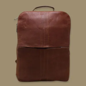 Raghav Tan Genuine Leather Backpack-Gs