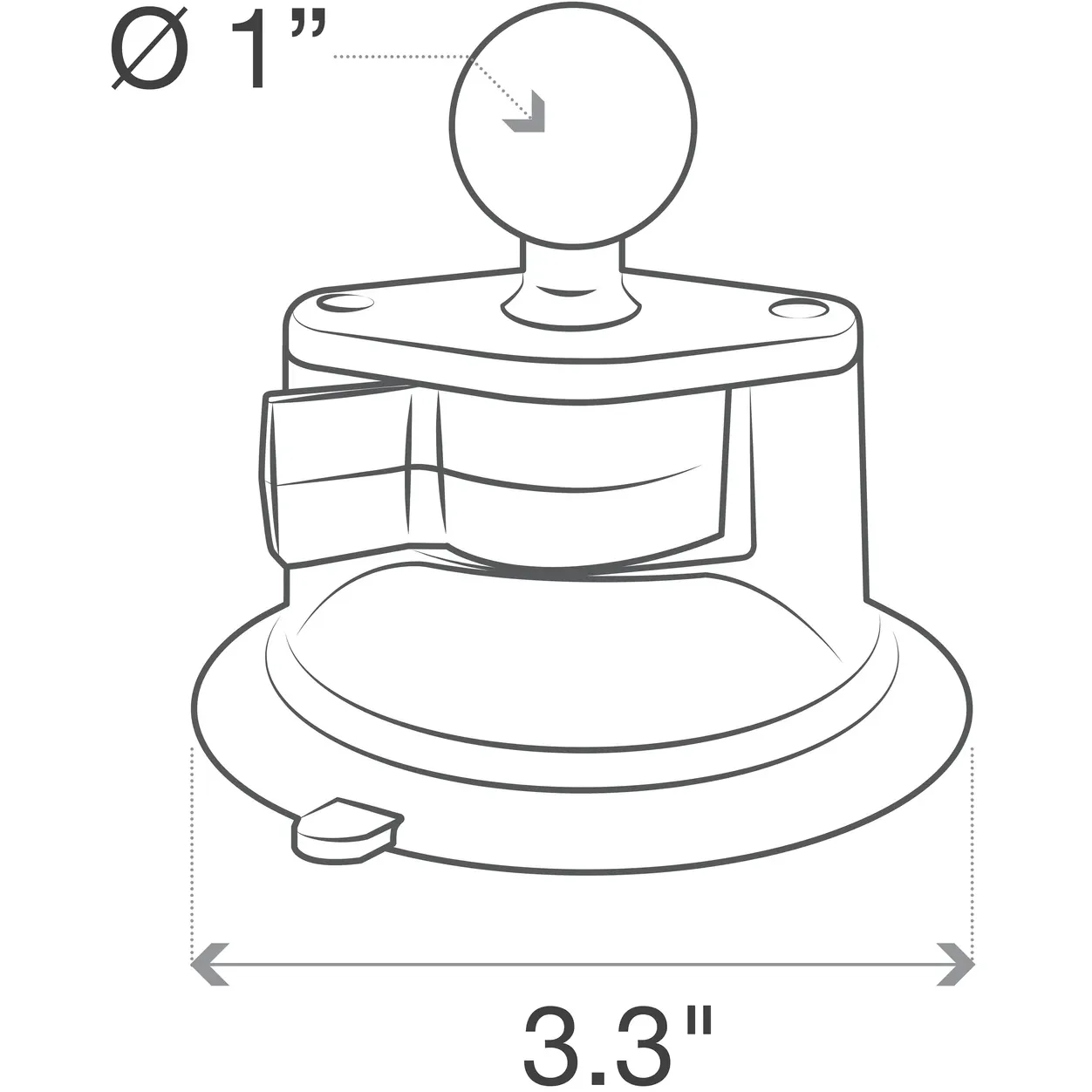 RAM Twist-Lock Suction Cup Base with Ball RAM-B-224-1U